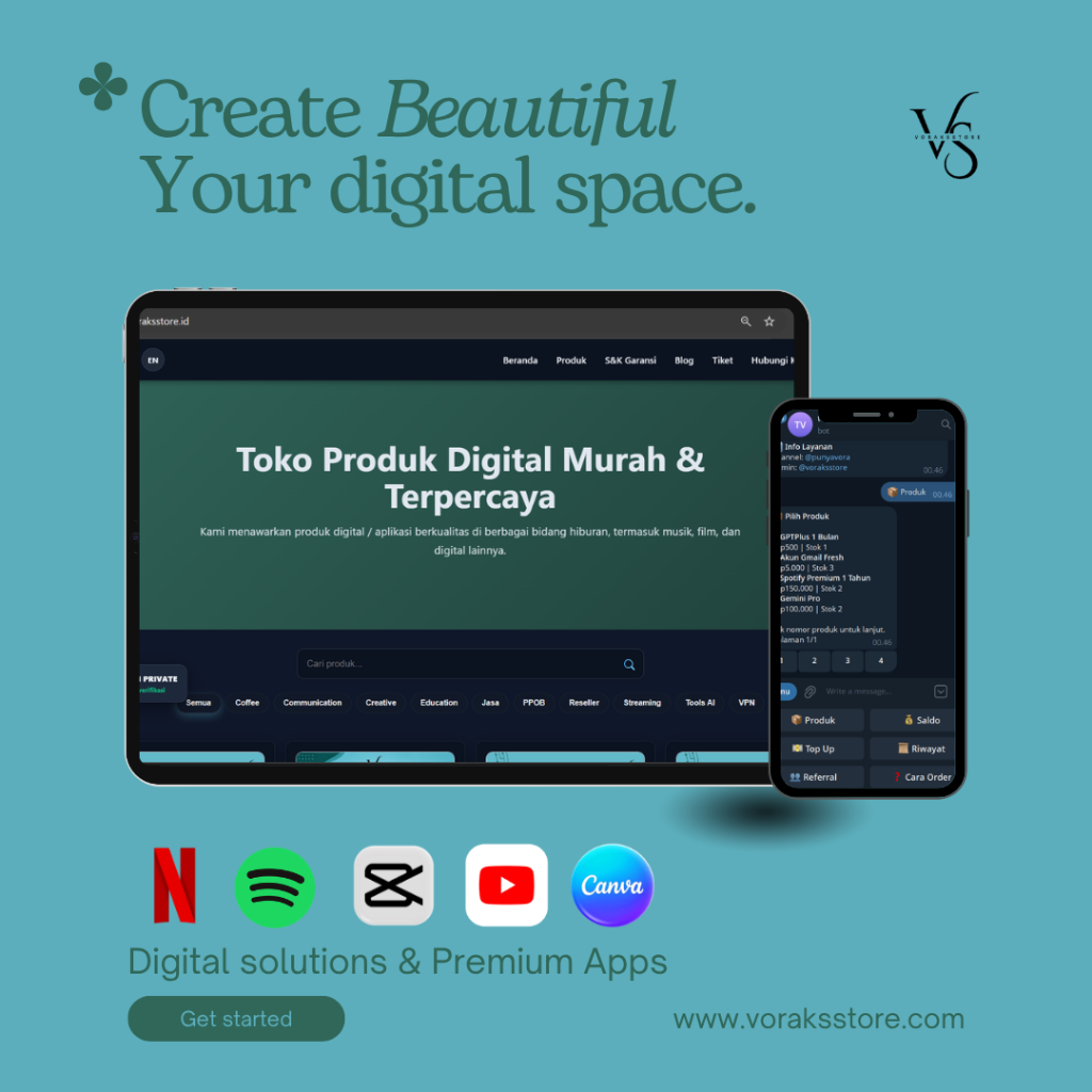 VoraksStore Showcase - Toko Produk Digital Murah & Terpercaya
